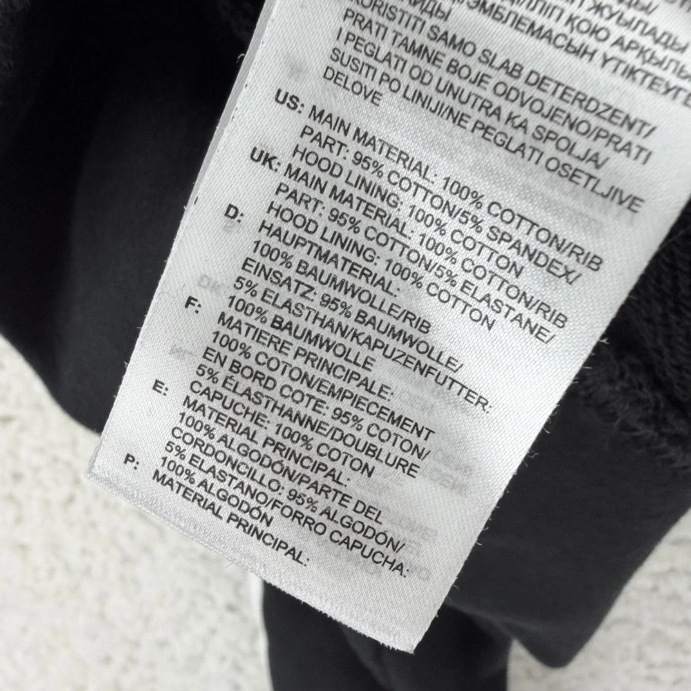 Adidas Originals Hoodie Womens Medium Black 3 Stripe Cropped Fleece Pullover‎